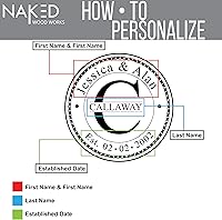 Vista 7 de Wedding Gifts or Gifts for Anniversary Couples Custom Cutting Board – Personalized Wedding Gift with Names & Date – Handmade in USA