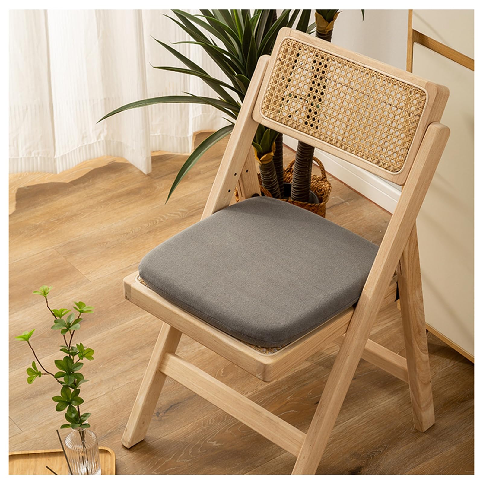 Coussin de chaise lavable en mousse mémoire de forme amovible pour chaise cuisine ronde carrée
