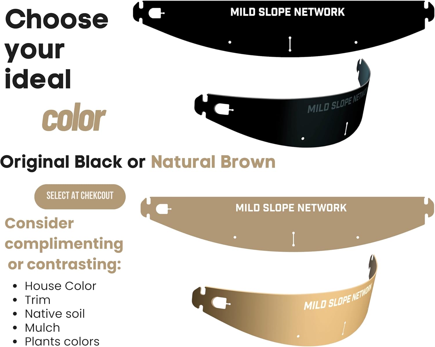 Dirt Locker (MILD Slope; 10°-24° Detached Row - Erosion Control for Hillsides - DIY Planter System for Sloped Yards, Terraced Gardening - Works w Landscape Retaining Walls - Made in USA (Black, 10pk)