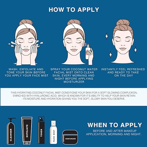 Miniatura 2 de Provence Beauty  Spray de niebla facial y corporal agua de coco hidratante con ácido hialurónico hidratante enfriamiento instantáneo condensación