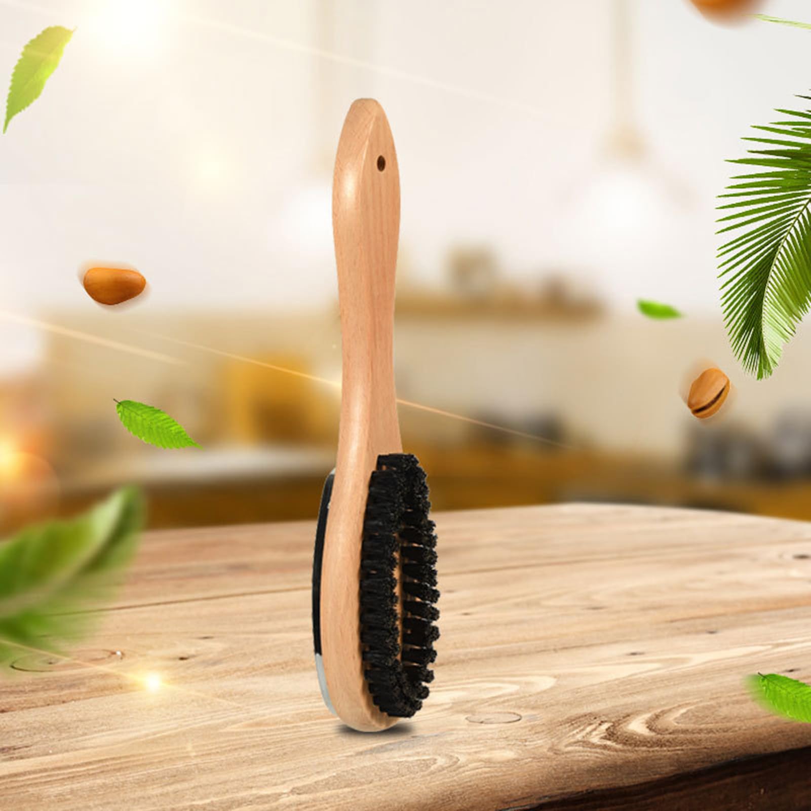 Spazzola Per Vestiti 2 In 1 In Legno - Setole Rigide E Morbide Per Pulizia Tessuti E Tappezzeria - 2