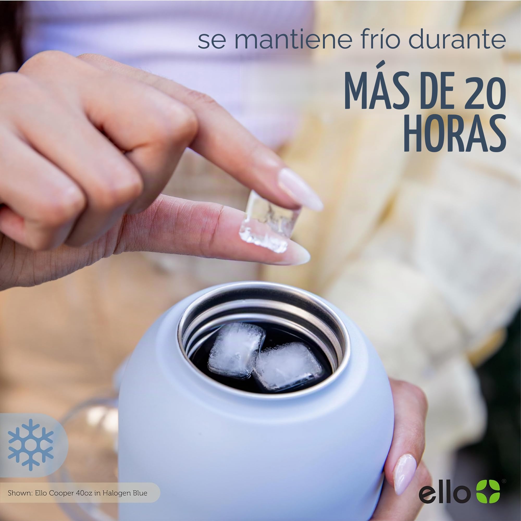 Ello Botella de Agua de Acero Inoxidable con Aislamiento al vacío Cooper