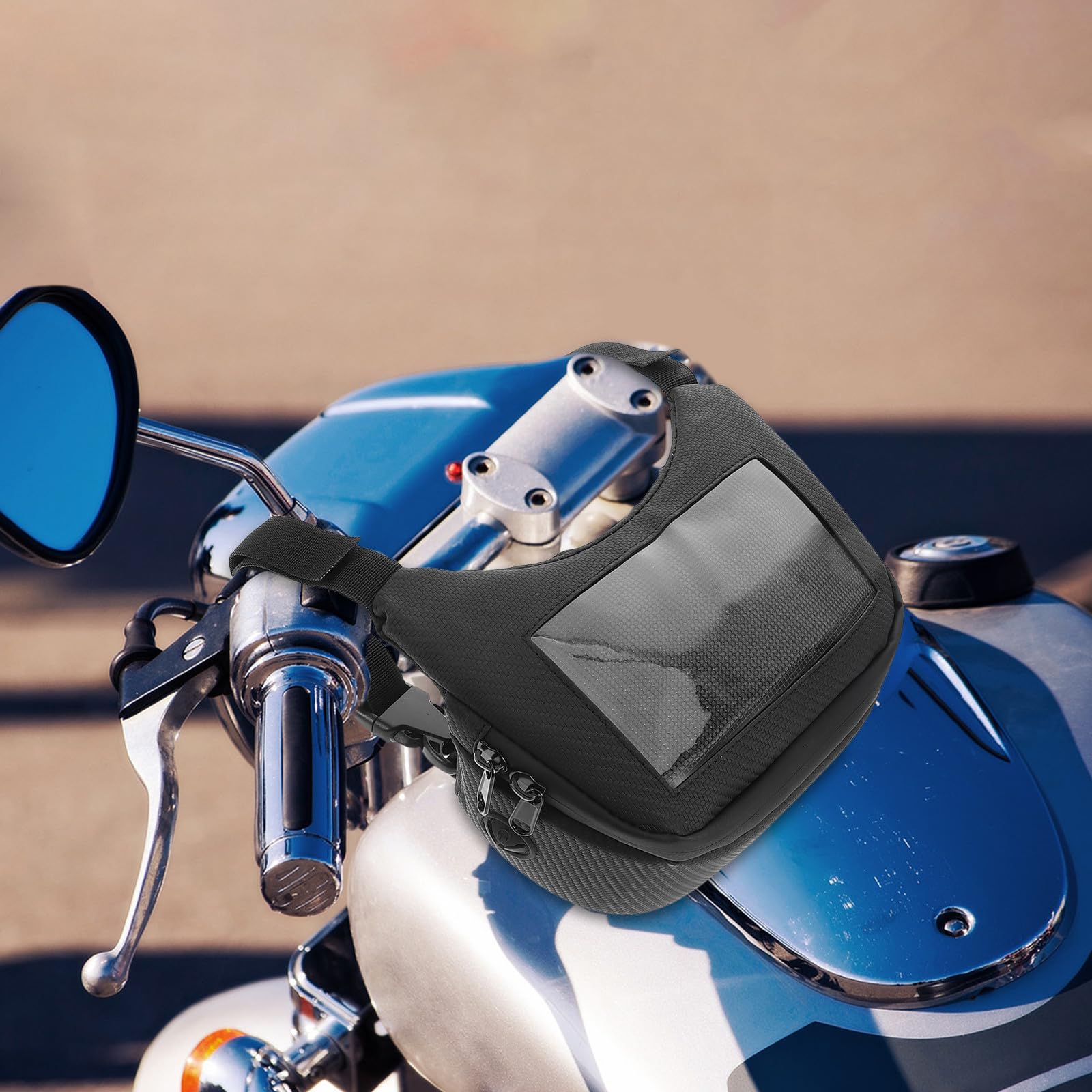 Sacoche Grosse Capacité Étanche pour Scooter et Moto de Guidon