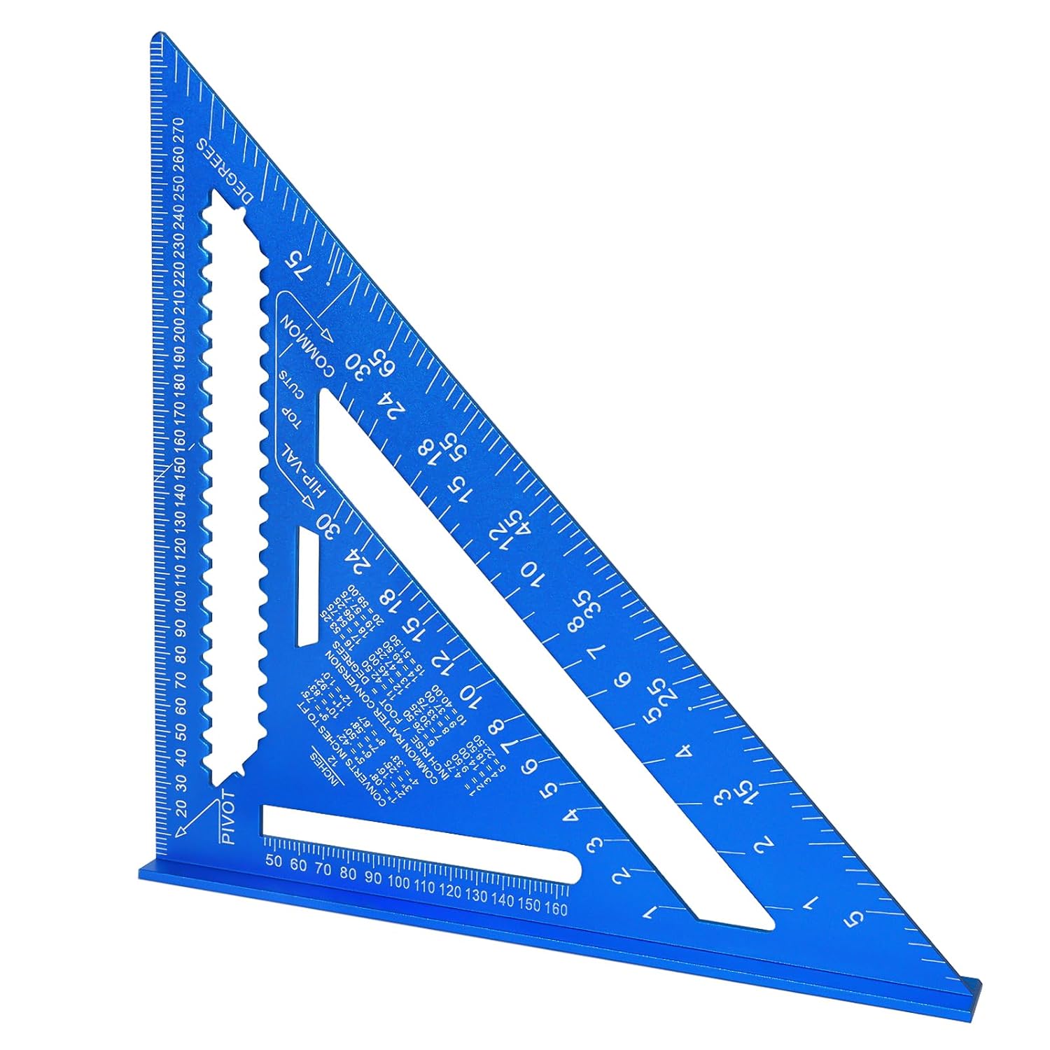 Carpenter Square, 12 Inch Aluminum Alloy Rafter Square, SAE & Metric Dual Scale Carpenter Measuring Layout Tool, 0-90° Protractor Cast Triangle Ruler Protractor for Woodworking Carpentry