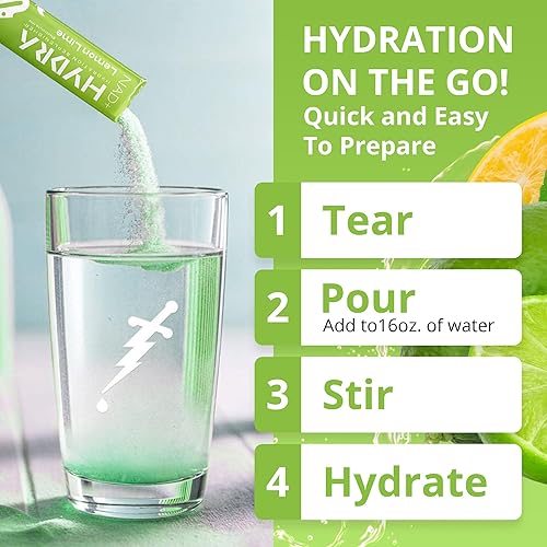 Miniatura 6 de Hydra Powder Nutrients - Paquetes de electrolitos en polvo con NAD +, paquetes de hidratación diaria, polvo de electrolitos bajos en sodio, mezcla