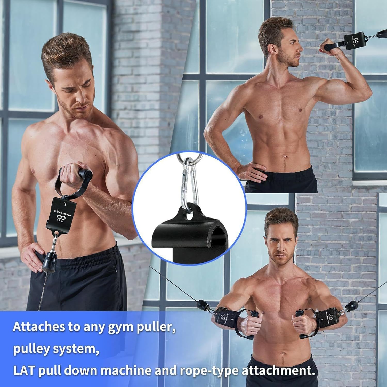 プルアップ ハンドル - 360度 回転 アタッチメント - ジムワークアウトハンドル フィットネスグリップ | プーリー バーベル