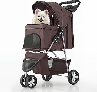 MoNiBloom Foldable Dog Strollers for Small Dogs wi...