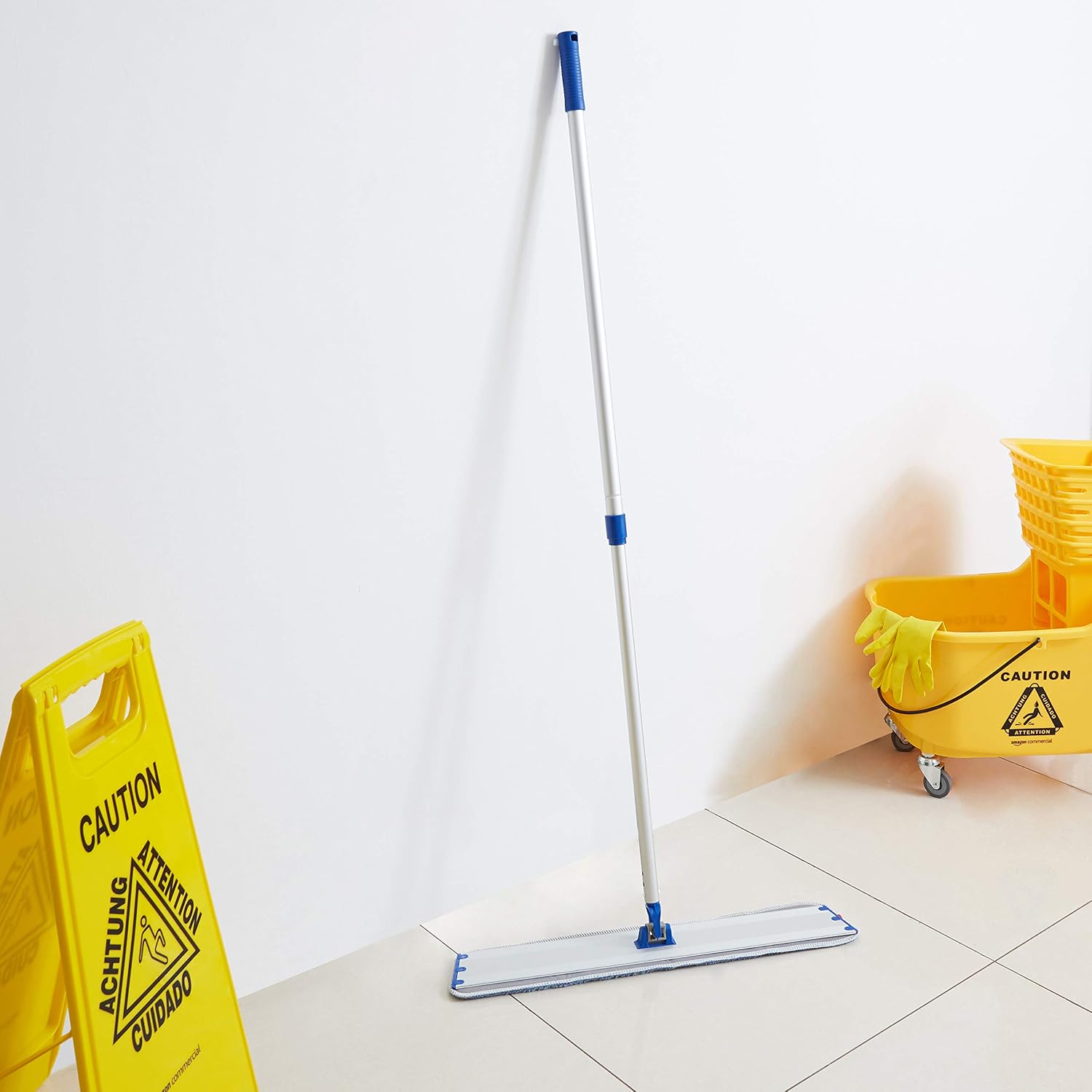 AmazonCommercial 24-Inch Microfiber Dust Mop Frame Set, 6-Pack
