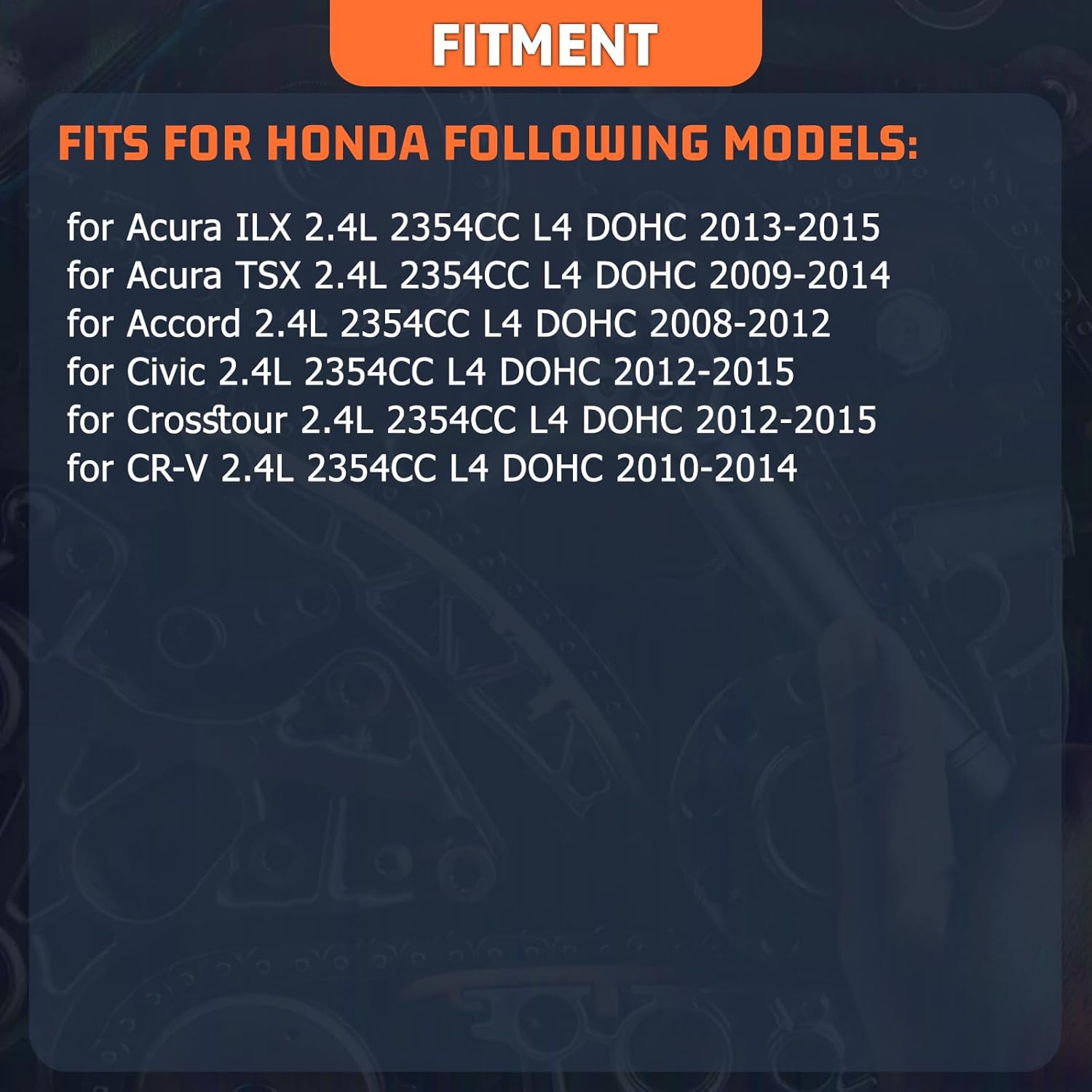 14510-R40-A01 Engine Timing Chain Kit w/Camshaft Adjuster Fits for Acura ILX/TSX & for Honda Accord/Civic/CR-V/Crosstour 2.4L Aftermarket Parts Replace#13620-RAA-A02, 14210-PNA-000