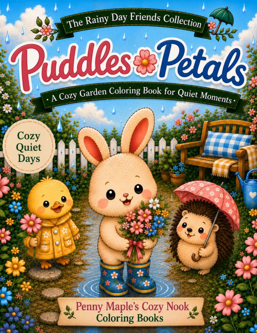 Puddles & Petals: A Cozy Garden Colouring Book for Quiet Moments (The Rainy Day Friends Collection™)