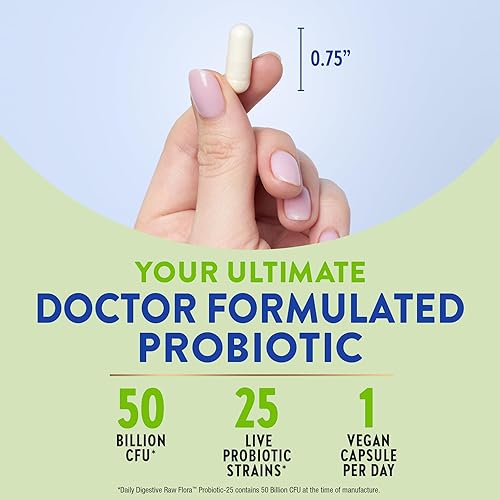 Miniatura 3 de Probióticos con prebióticos  50 mil millones de UFC  33 cápsulas digestivas diarias  Suplemento vegano, sin OMG y sin gluten para mujeres y hombres