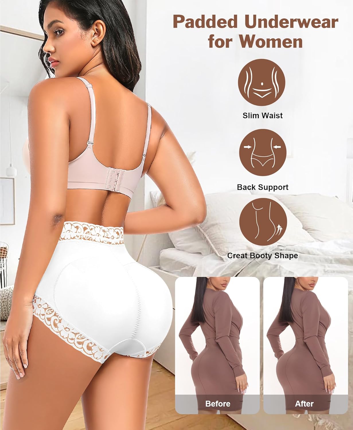 Ganado Butt Lifting Panties Butt Pads Shapewear Padded Underwear for Women Booty Lifter Hip Enhancer Panty - Image 4