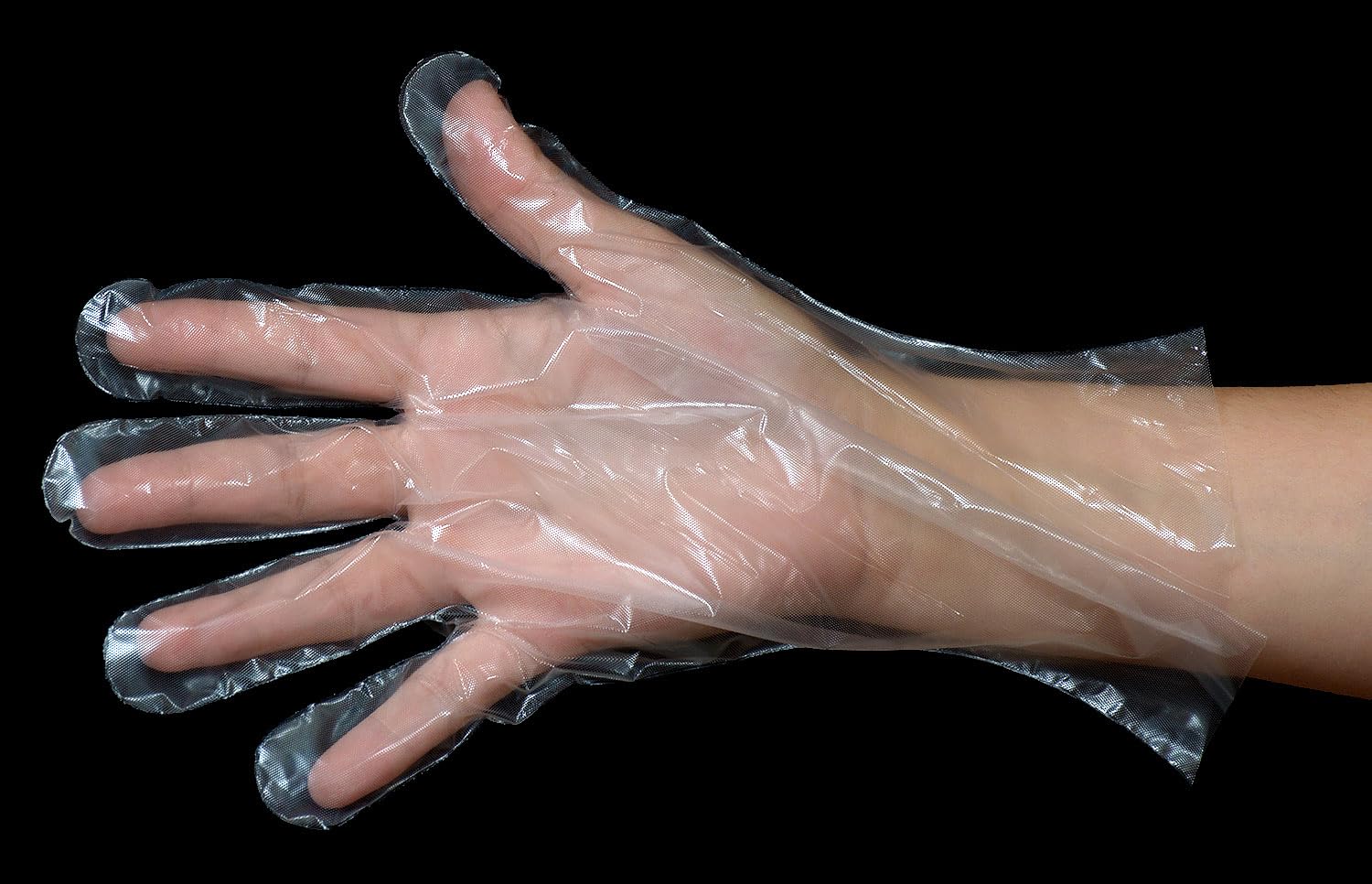 Daxwell Poly Gloves, Embossed, Premium Cast Polyethylene (CPE), Powder Free, Medium, Clear, F10000171 (Case of 1,000)