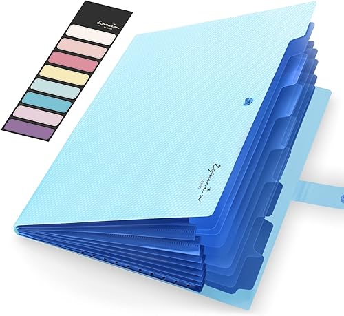 Vista 22 de Sooez Carpeta de archivos expansible, organizador de archivos de acordeón tamaño carta, 5 carpetas de bolsillo para documentos, bonita carpeta
