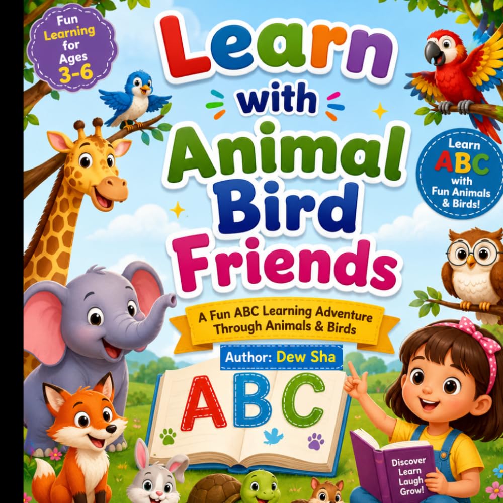 Learn with Animal & Bird Friends: A Fun ABC Learning Adventure Through Animals & Birds