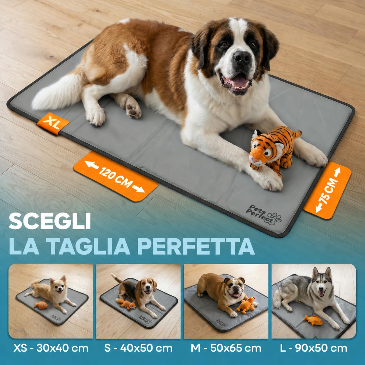 Tappetino refrigerante cane auto rinfrescante - cooling mat con gel non tossico - tappeto refrigerante per cani XL XXL e tappetino rinfrescante per gatti pieghevole