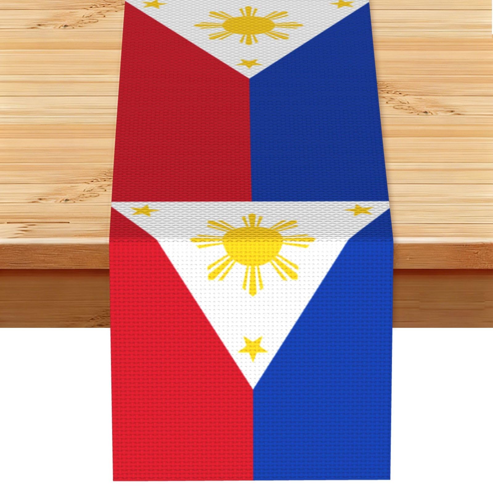 Philippine flag Table Runner 13x72 Inch Dining Decor