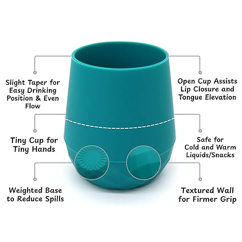 Miniatura 3 de Vasos de entrenamiento de silicona para bebés mayores de 4 meses, paquete de 2 tazas de transición pequeñas para regalo de bebé, taza de agua para