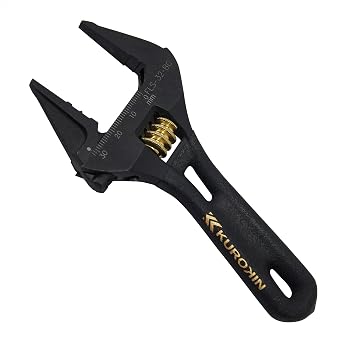 Fujiya Light Short Monkey Wrench, Black Gold, with Grip, FLS-32-BG