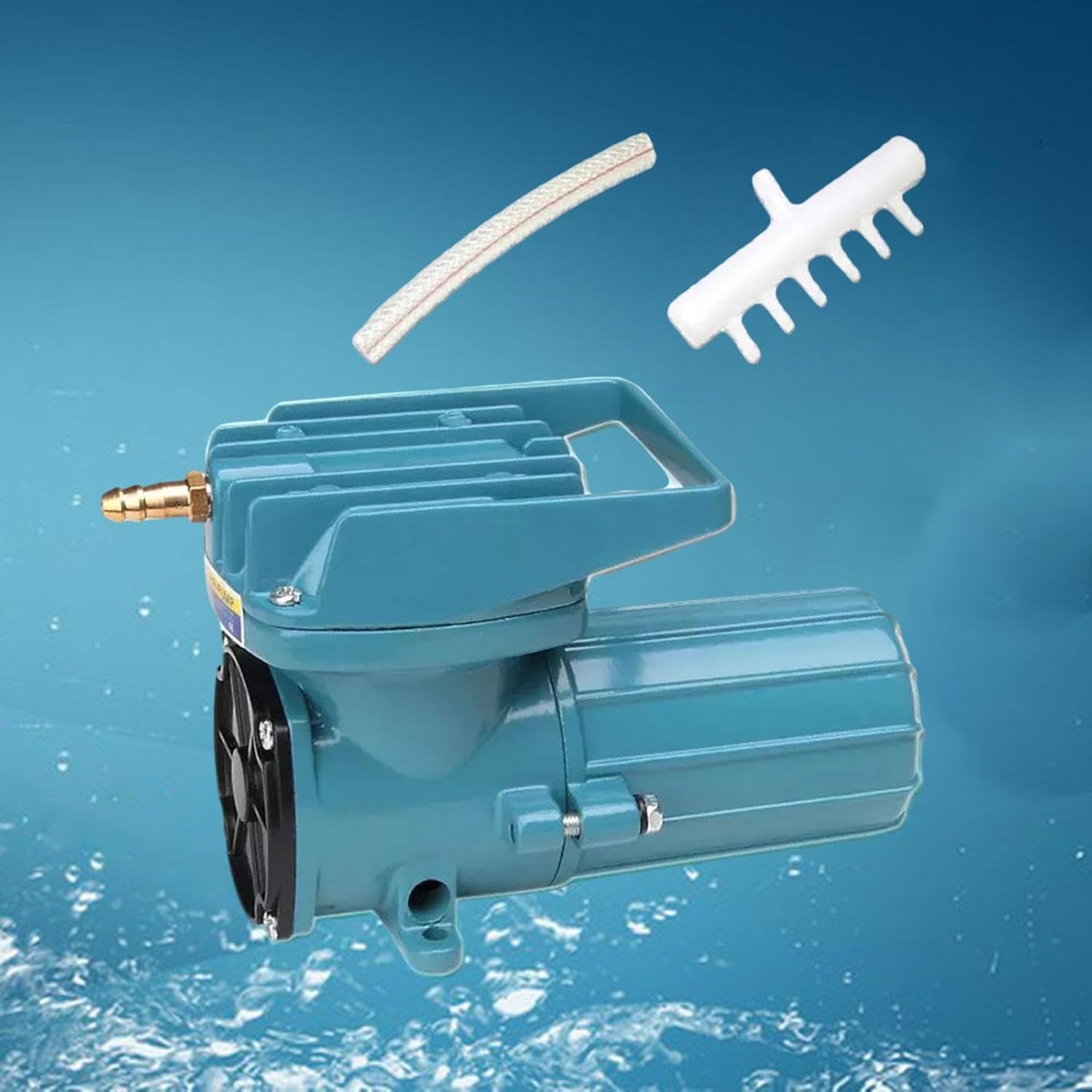 Aquarium Air Pump DC 12V Fish Tank Air Pump, Pond Aerator,Accessory Metal Air Pump for Hydroponics Commercial Use, 12V 18W, 165x76x99mm
