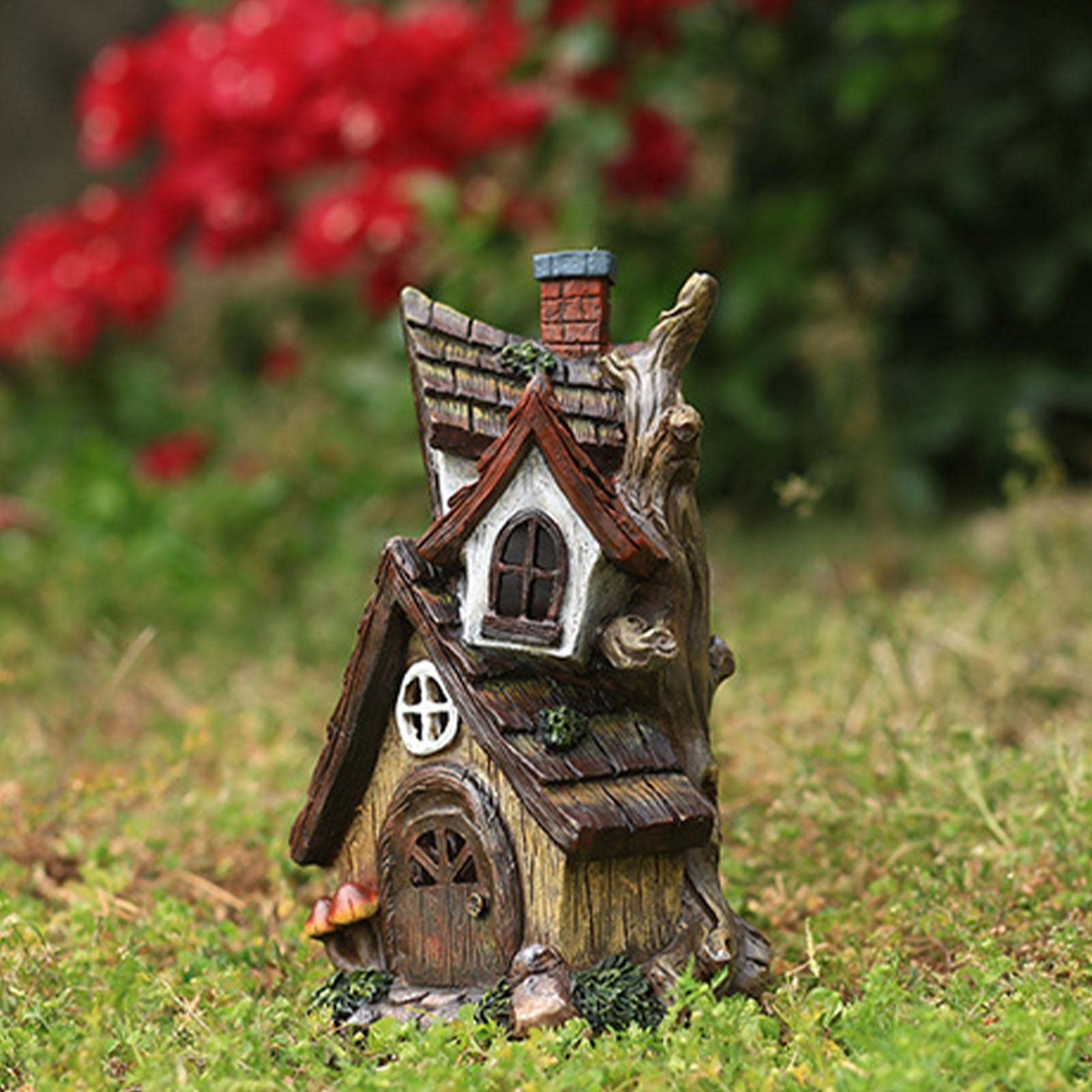 Miniatur-Feengarten Set – 11-teilig Aus Harz, Mit Häusern, Fröschen & Lotusblumen, Für Blumentöpfe & Deko