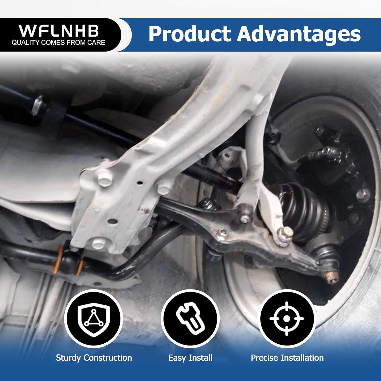 WFLNHB 10pc Steering Suspension Kit Front Lower Control Arm Ball Joint Sway Bar Link Tie Rod End Kit Replacement for Ford Explorer 2011-2017