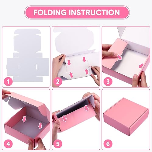 Miniatura 5 de Gersoniel Paquete de 100 cajas de envío pequeñas para el día de San Valentín, cajas de regalo de 6 x 6 x 2 pulgadas, cajas de correo de cartón