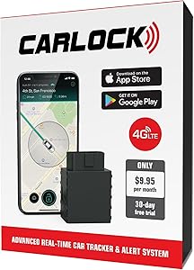 CARLOCK Anti Theft Car Device - Real Time 4G Car Tracker & Car Alarm System. Comes with Device & Phone App. Tracks Your Car in Real Time & Notifies You Immediately of Suspicious Behavior.OBD Plug&Play