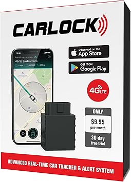 CARLOCK Anti Theft Car Device - Real Time 4G Car Tracker & Car Alarm System. with Device & Phone App. Tracks Your Car in Real Time & Notifies You Immediately of Suspicious Behavior.OBD Plug&Play