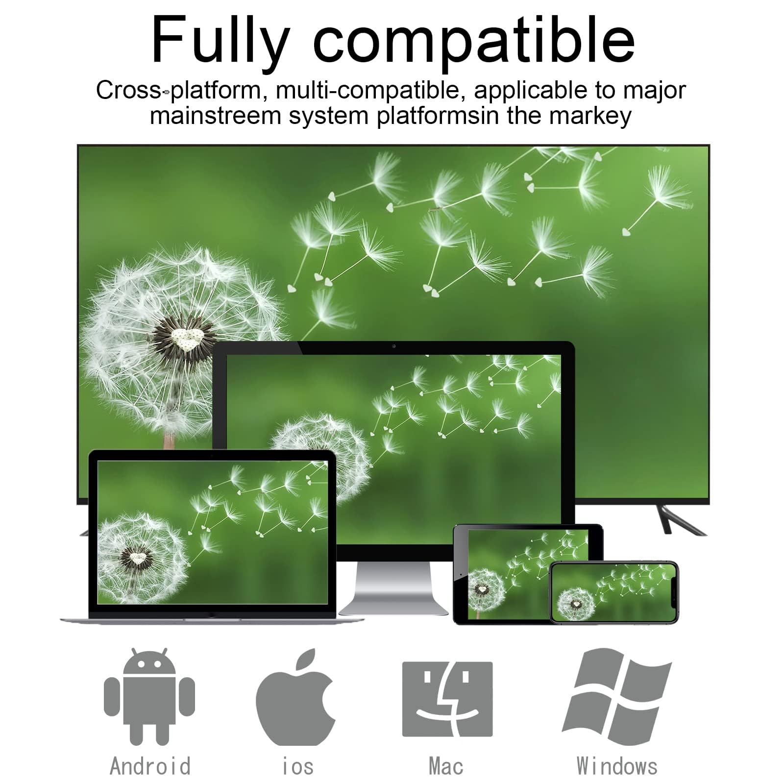 OBEST Wireless WiFi Display Dongle 4K,Adattatore Display HDMI,Dispositivo su Schermo WiFi HD 2.4G, Ricevitore di Streaming Video per Android/iOS/Windows/Mac/TV/Monitor/Proiettore