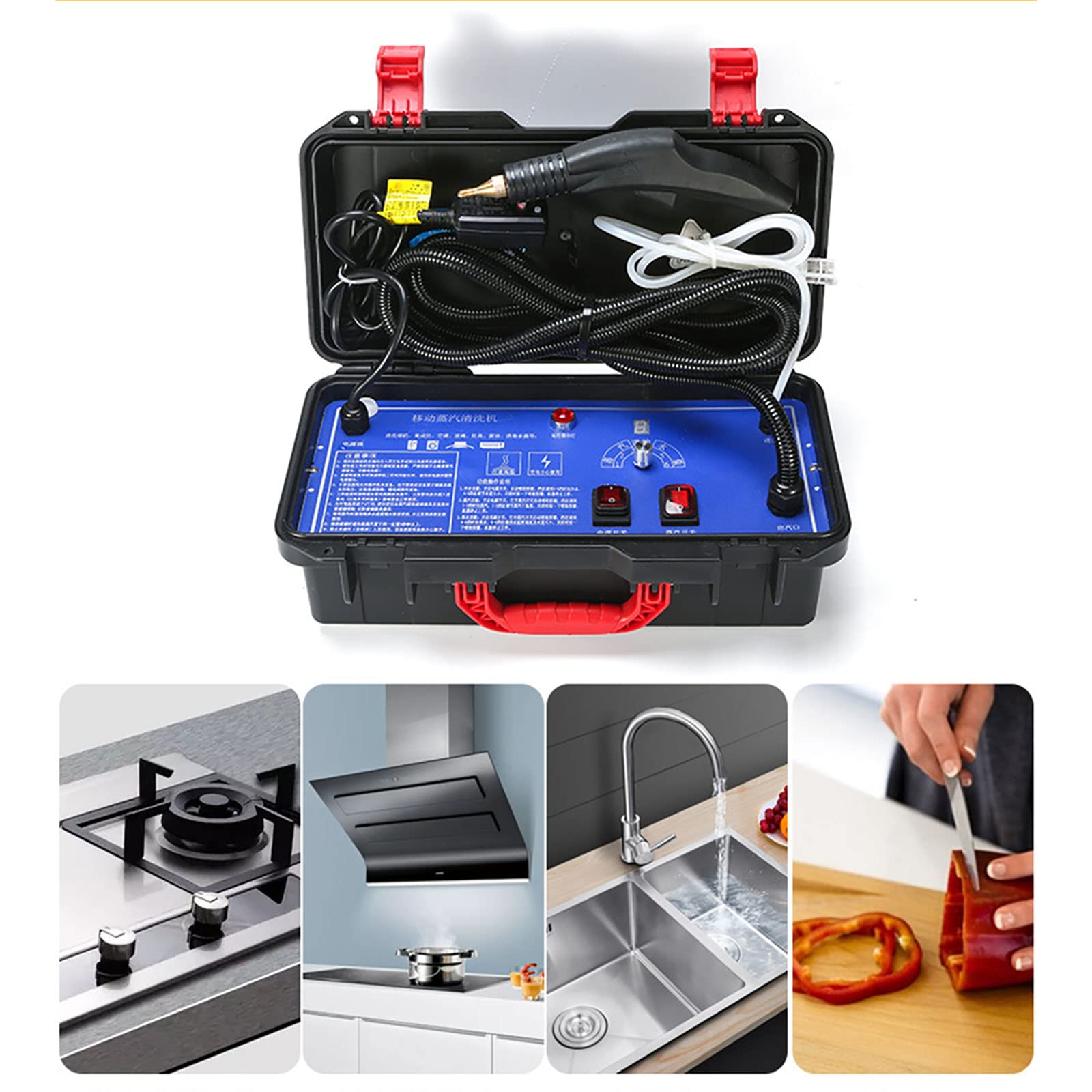 Home High Pressure Steam Cleaner, Handheld High Temp Portable Cleaning Machine for Heavy oils and Heavy Stains