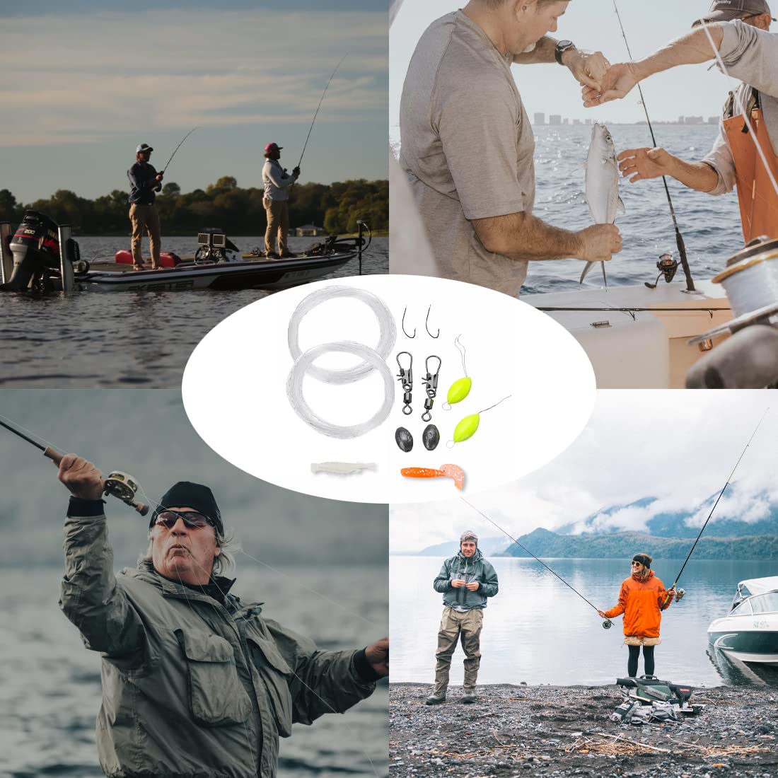 Kit de pesca de supervivencia versión básica compacto kit de pesca para campistas excursionistas senderismo camping mochileros supervivencia al aire libre
