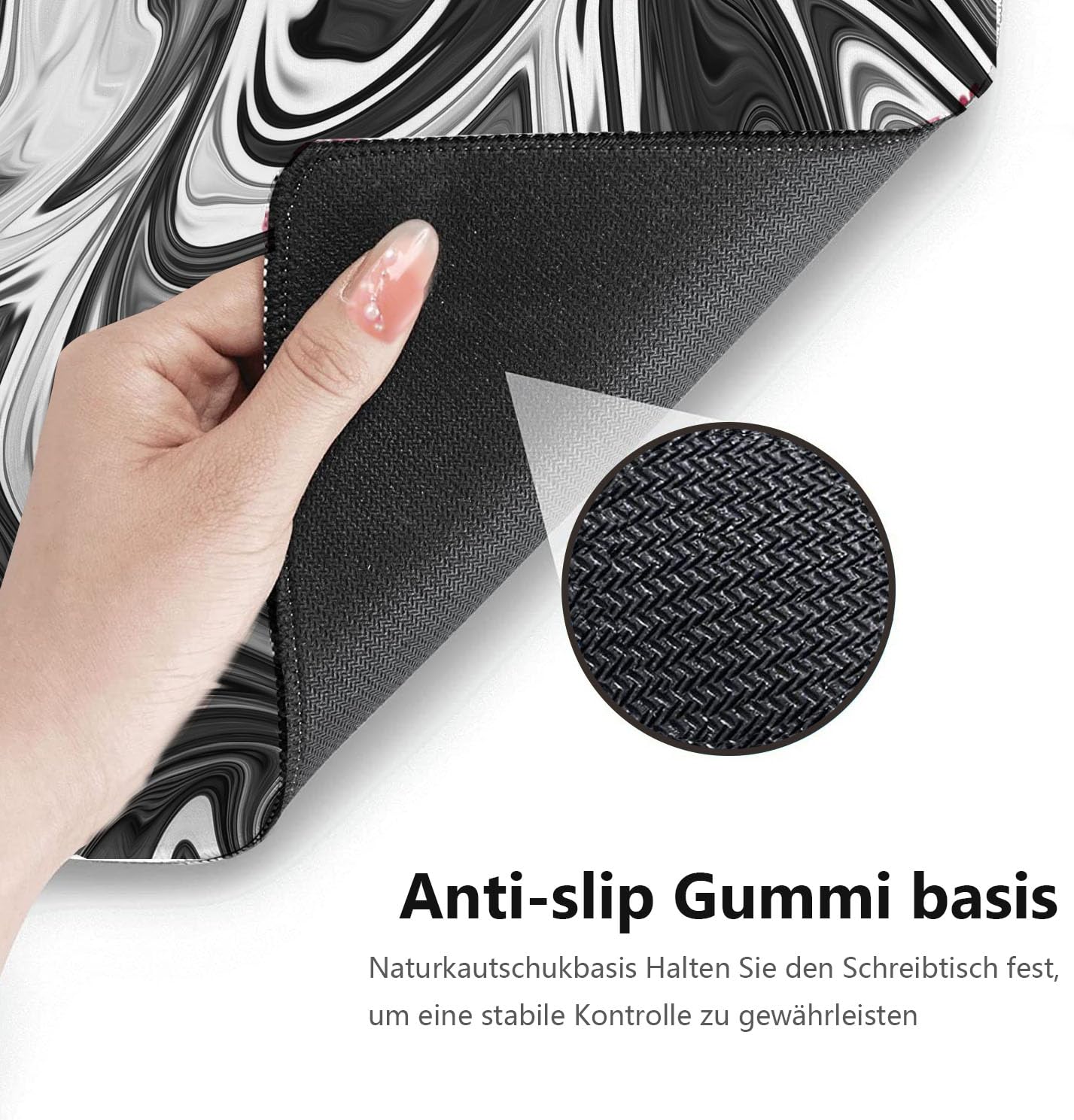 Premium gaming muismat XXL 800 x 300 mm - waterdicht en antislip - genaaide randen voor duurzaamheid - perfect voor pc, MacBook en laptop - grote muismat 800 x 300 mm (vloeibaar metaal