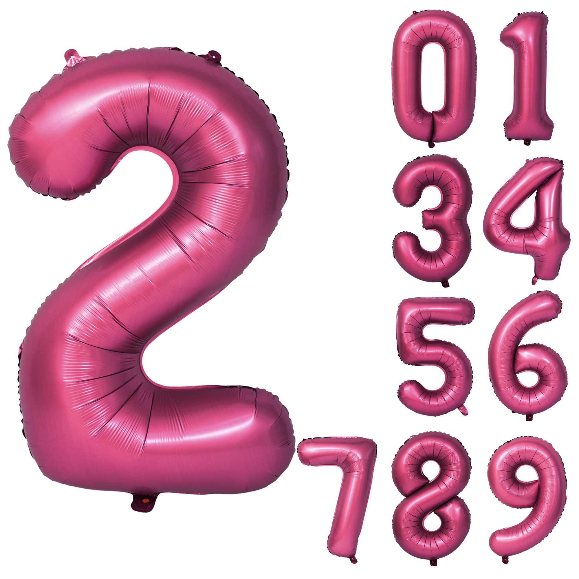 Red 0 balloon 40 Inch Giant Helium Foil Number 0 to 9 Red Balloon Birthday Wedding Party Digital Decorations (Number 0) — view 159