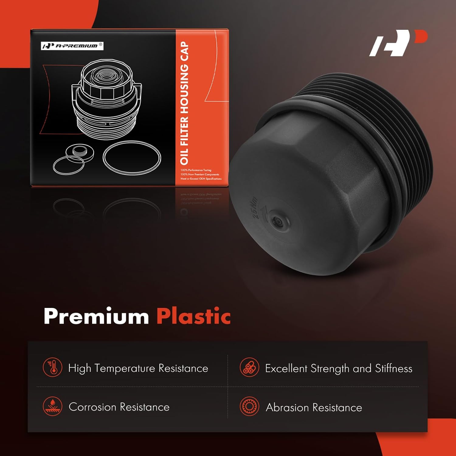 A-Premium Oil Filter Housing Cap Assembly Compatible with Mercedes-Benz C220 1994-1996, C230, C280, C36 AMG, E320, S320, S420, S600, SL320, SL600, SLK230, CL600, 300CE, 300E, 300SE, 300SL