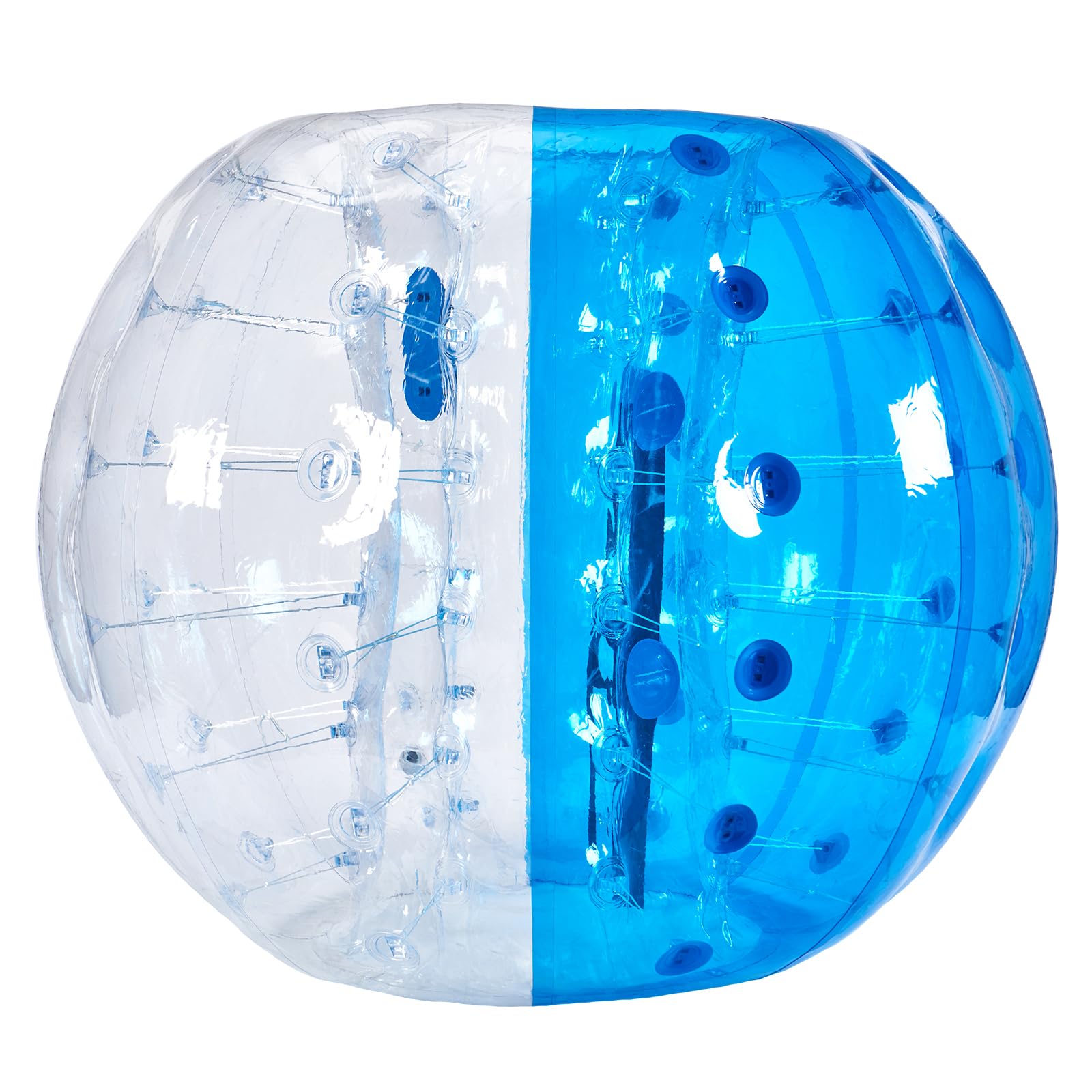 VEVOR Bulle Gonflable de 1,5 m, Balle Pare Chocs à Bulles en PVC pour Hamster Humain 0,8 mm d'Épaisseur pour Adolescents et Adultes Jeux d'Équipe en Plein Air Jouets Pare-Chocs Bleu et Transparent