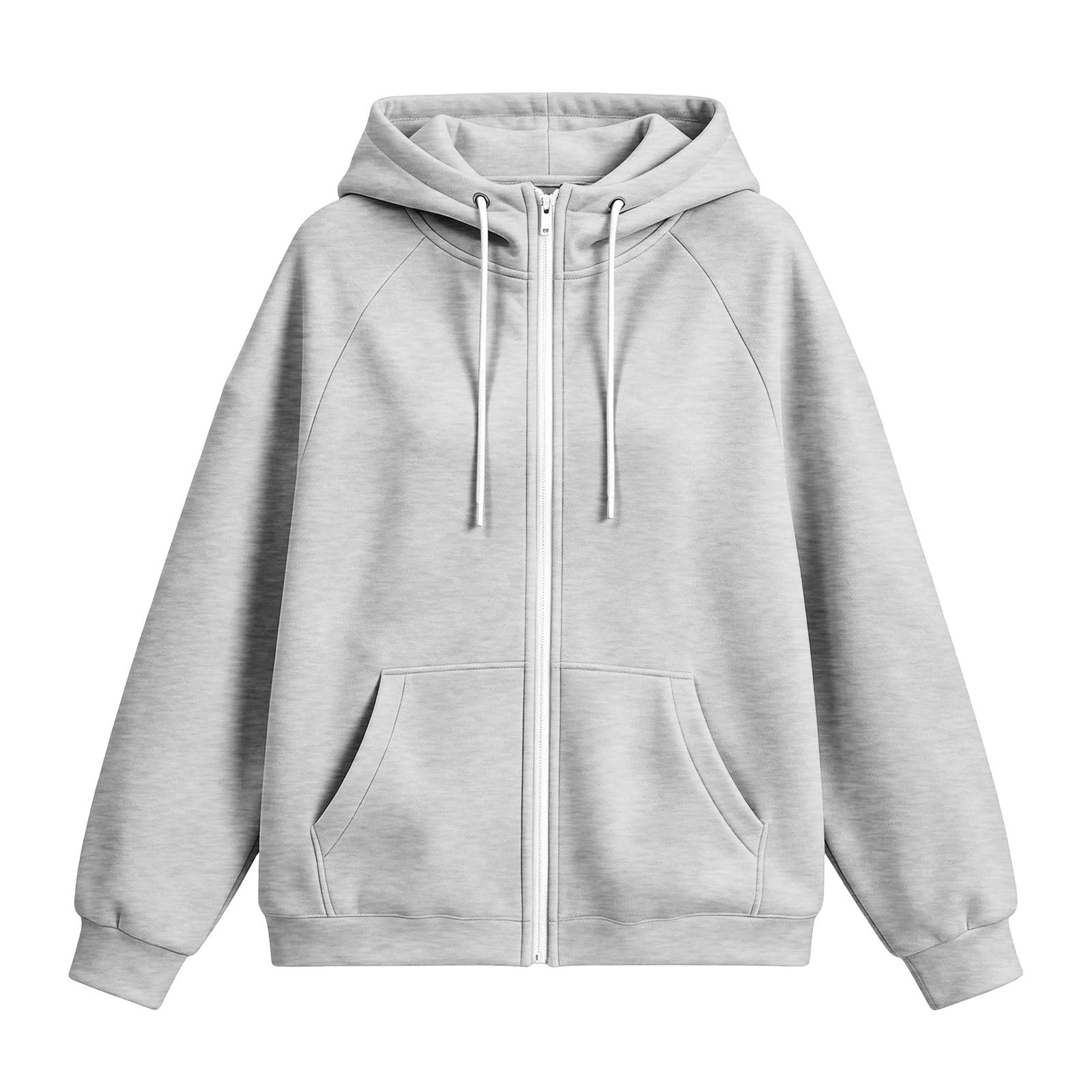 Sweatjacke Damen mit Kapuze Hoodie Winter Kapuzenjacke Kapuzenpullover mit Reißverschluss Einfarbig Übergangsjacke Streetwear Trainingsjacke Lässig Sweatshirt Mantel Sweatshirtjacke Freizeitjacke
