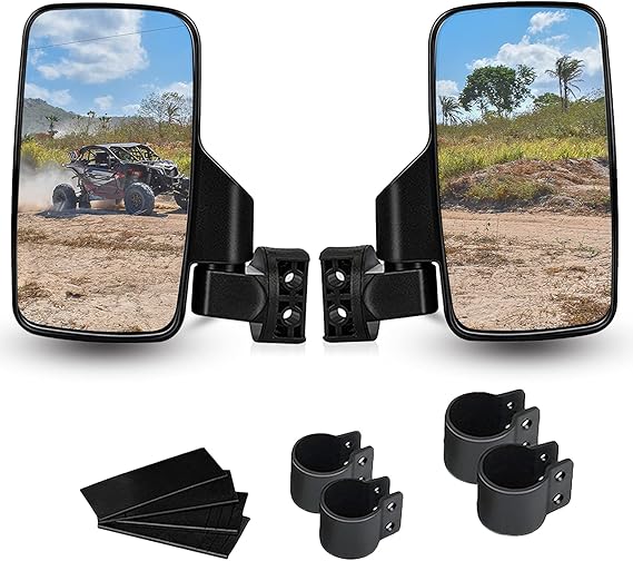 UTV Side View Mirrors for 1.75" and 2" Roll Bar Cage(2 Pack