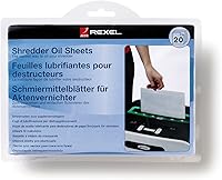 Vista 1 de Rexel Hojas de aceite para trituradoras, paquete de 20, tamaño A5, mantenimiento de trituradoras, 2101949, color blanco