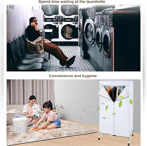Miniatura 5 de Uten Secadora de ropa, armario de secado de ropa con temporizador, tendedero eléctrico y secadora para apartamentos, hogar