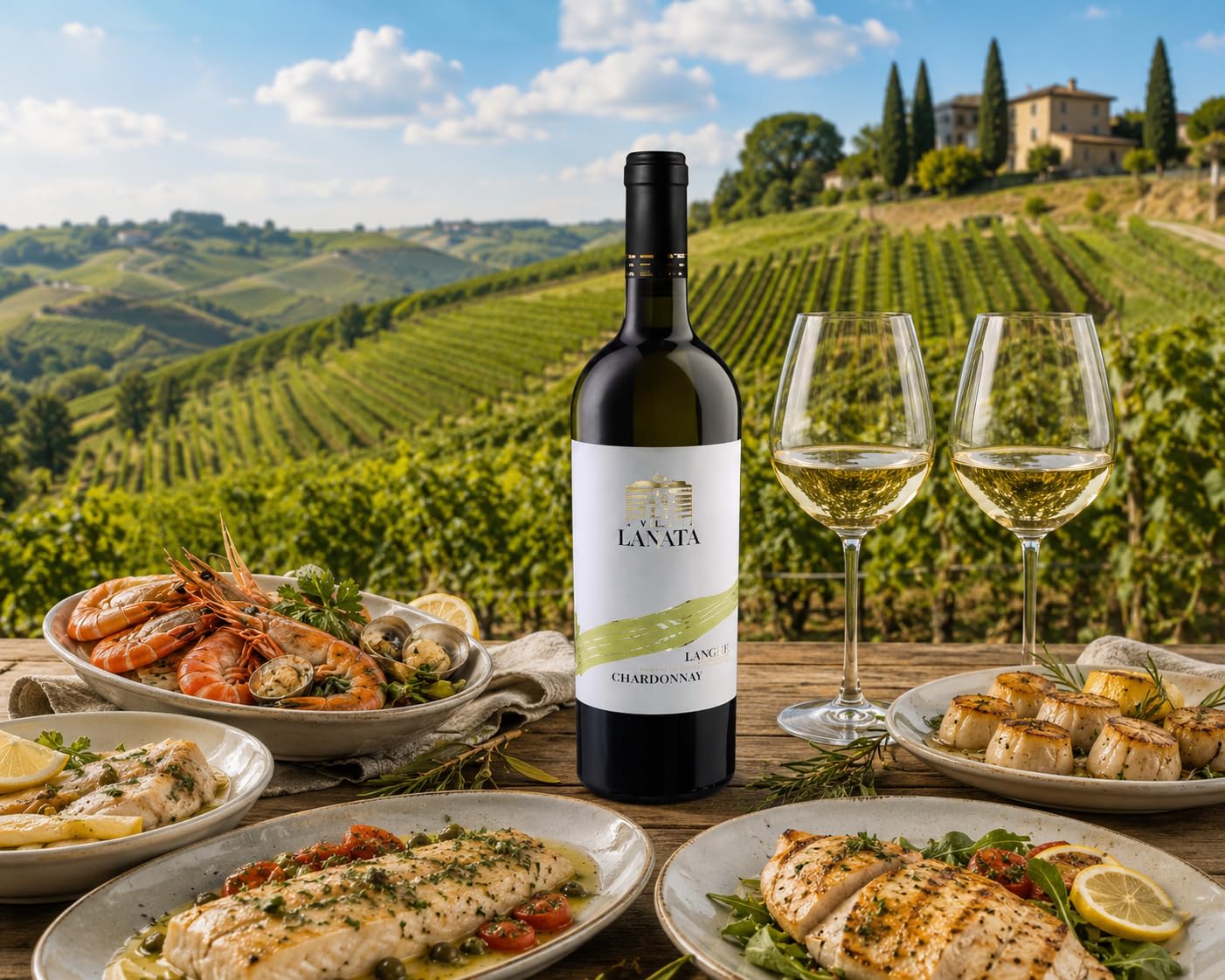 Lo Zoccolaio Langhe Chardonnay + Piemonte Rosso + Barbera d'Alba Vin Italien dans Bois Cas 3 Bouteilles x 75 cl