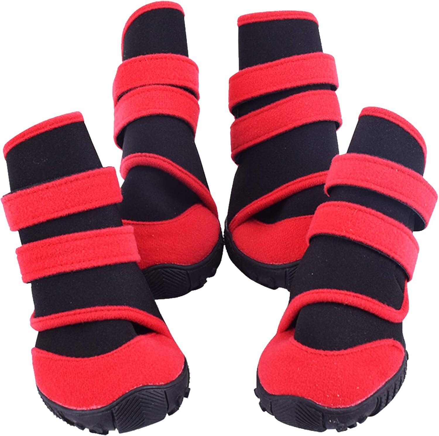 Dog Boots Waterproof Set of 4, Slip Resistant Dog Puppy Shoes Pet Booties with Adjustable Fastener Strap,Warm Wear-Resistant Dog Snow for Small Medium Large Dogs