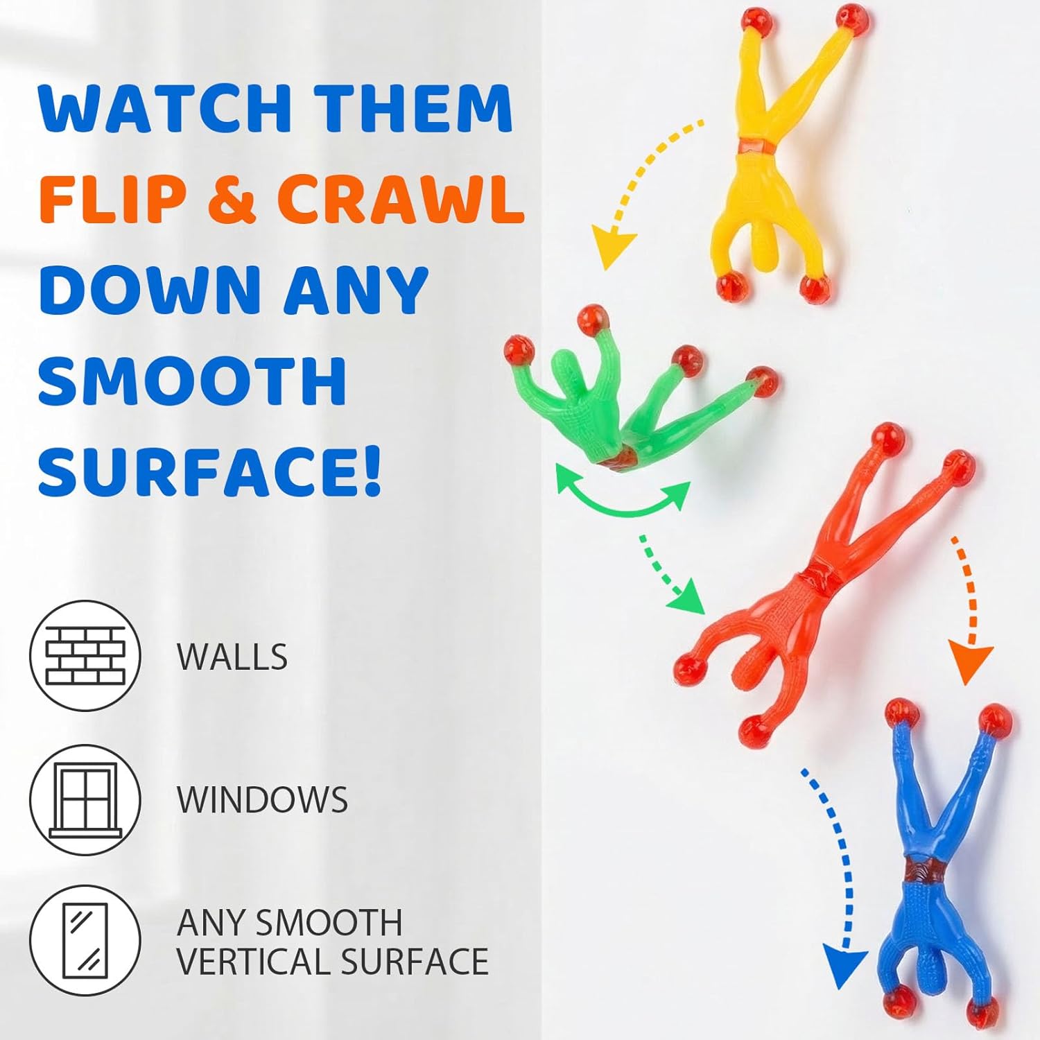 Shindel 50PCS Stretchy Wall Climbers for Easter Egg Fillers, Climbing Man Sticky Toy Set Fidget Toys Party Favors for Kids 3+, Easter Classroom Gifts Goodie Bag Stuffers Basket Stuffers Bulk