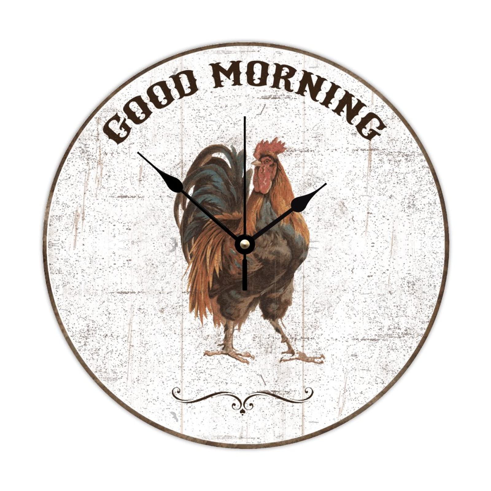 Horloge murale en bois coq silencieuse pour stopper le tic-tac agacant dans la cuisine