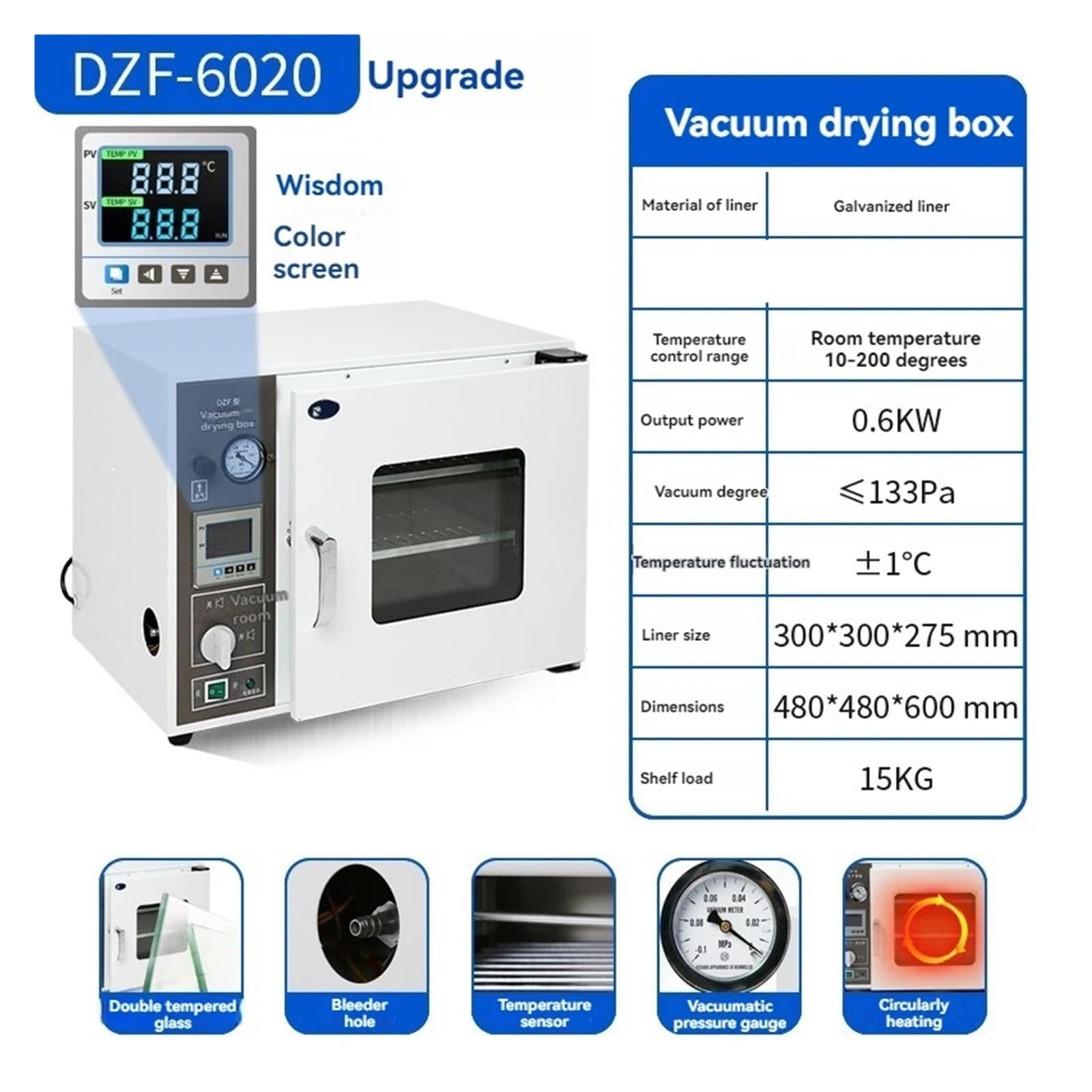 Horno De Secado Al Vacío, Secador Con Pantalla Digital 600W, Doble Partición, Rápido Laboratorio, Cajas A Temperatura Constante