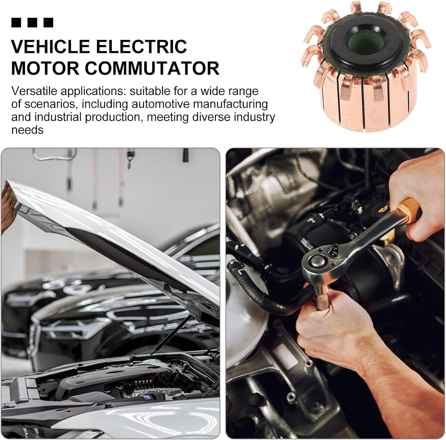 HEMOTON Replacement Electric Motor Commutator with Metal Material and Reliable Performance for Vehicle Electric Motor for Automotive Manufacturing and Repairs