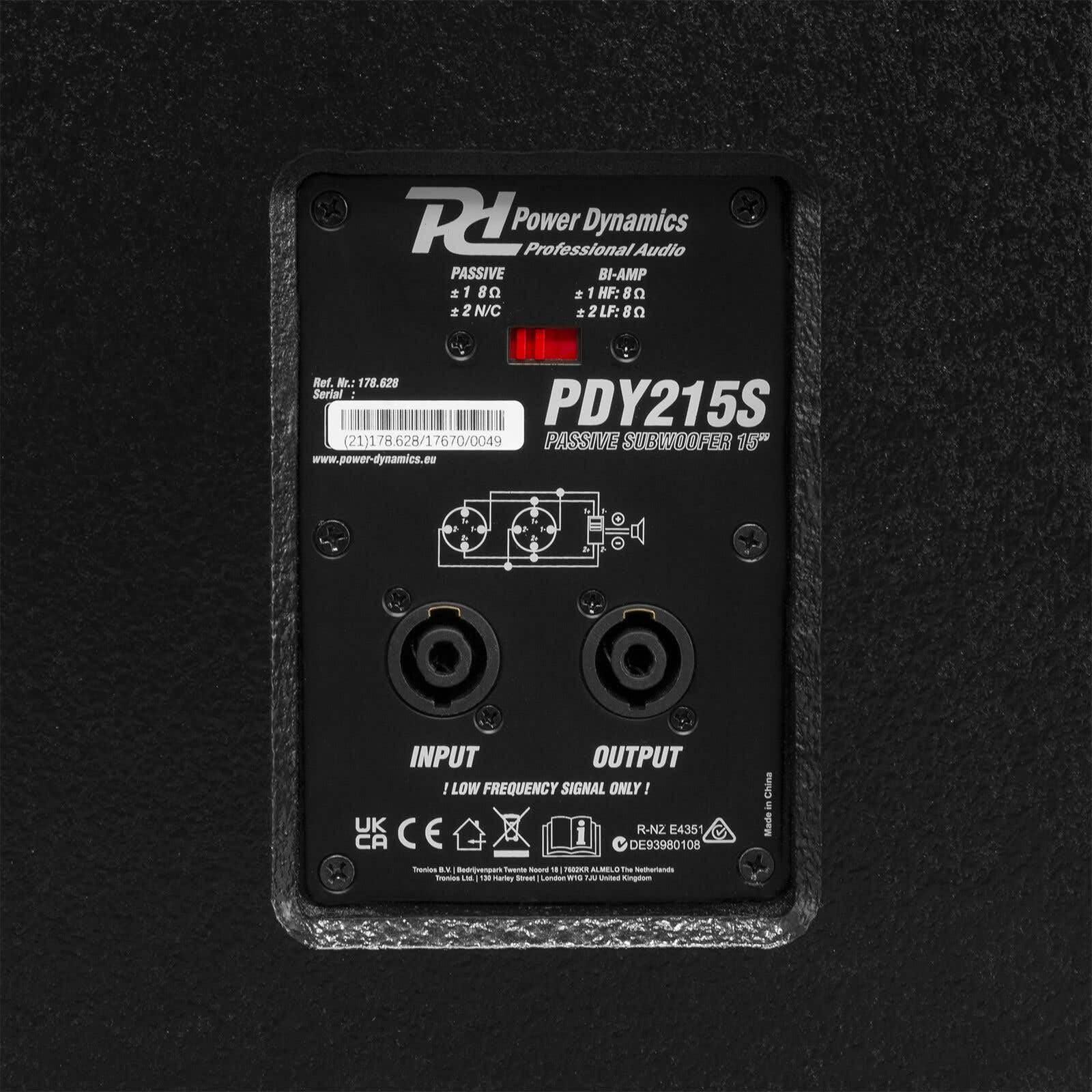 Power Dynamics PDY215S Caisson de Basse Passif 15'' 900 Watts - Subwoofer Full Range de Sonorisation Professionnelle - Gamme Complète Disponible - Idéale pour Clubs, Installations Sportives