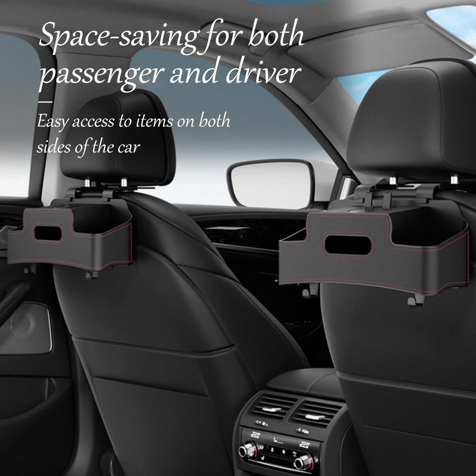 Organizer Pieghevole Per Sedile Auto Cozary – Con Tasche, Portabicchieri E Cintura Di Sicurezza