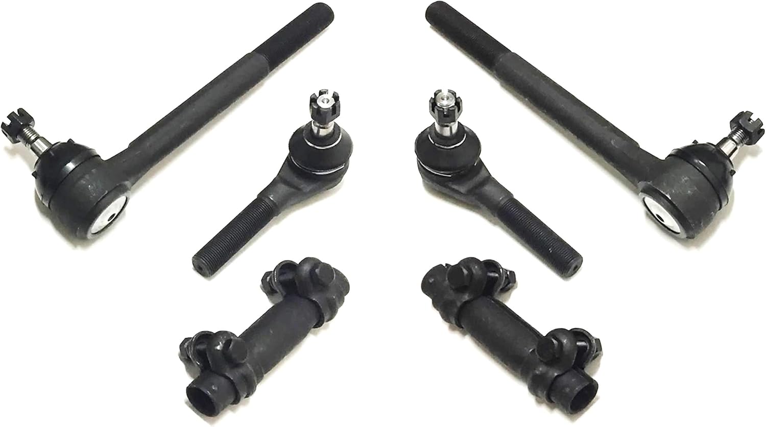 PartsW - 6 Pc Front Steering & Suspension kit Tie Rod Ends Outer Inner Adjusting Sleves Kit Fits Chevrolet Blazer 1998 4WD with Offset Tie Rod End/Blazer 4WD Models/S10 1998 4WD with Offset