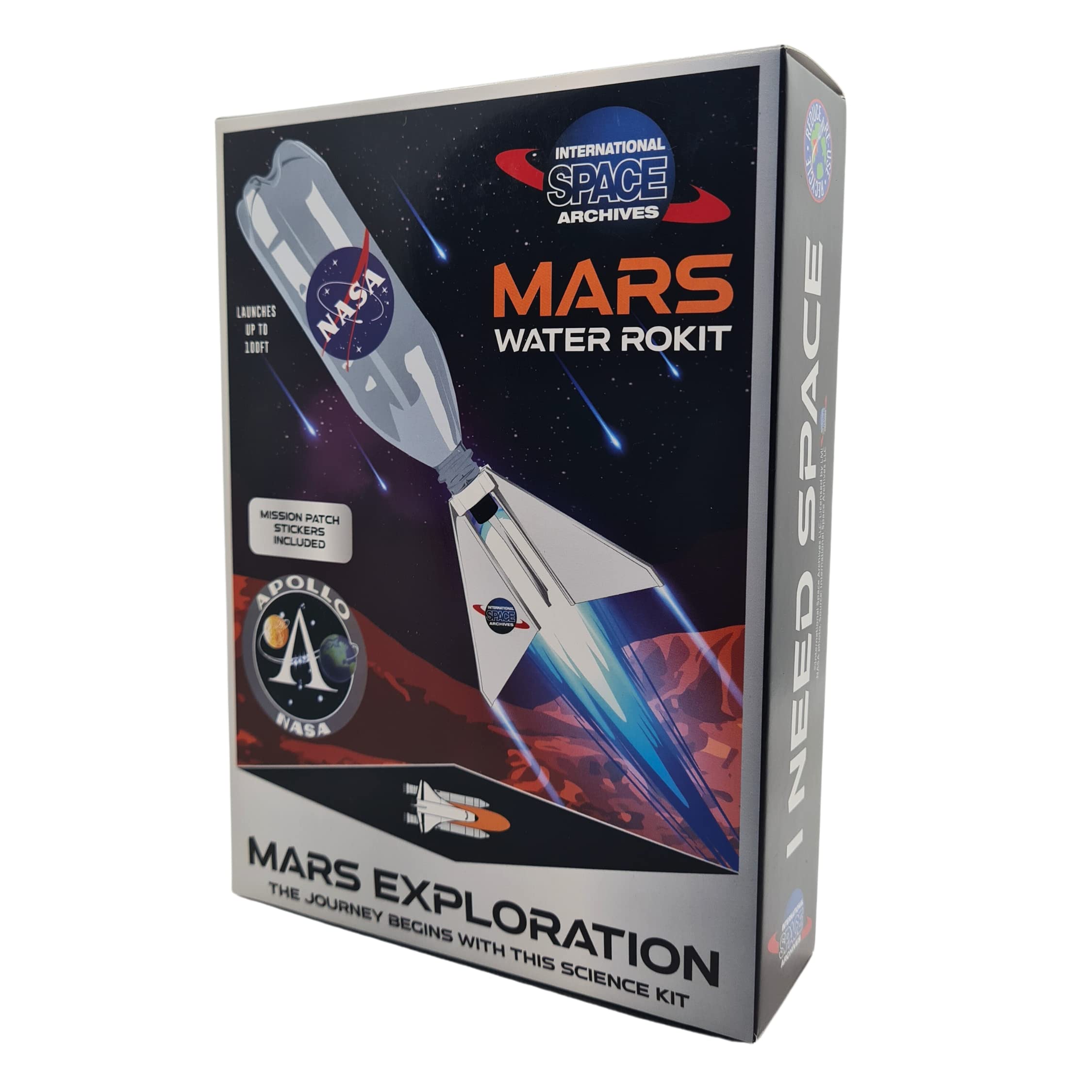 Water Bottle Rocket Kit - Water Rokit NASA Edition - Outdoor Rocket Launcher Science Experiment for Kids - Launches up to 100ft (Mars Exploration)
